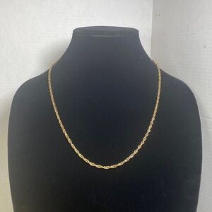 Elegant Gold Tone Rope Chain Necklace